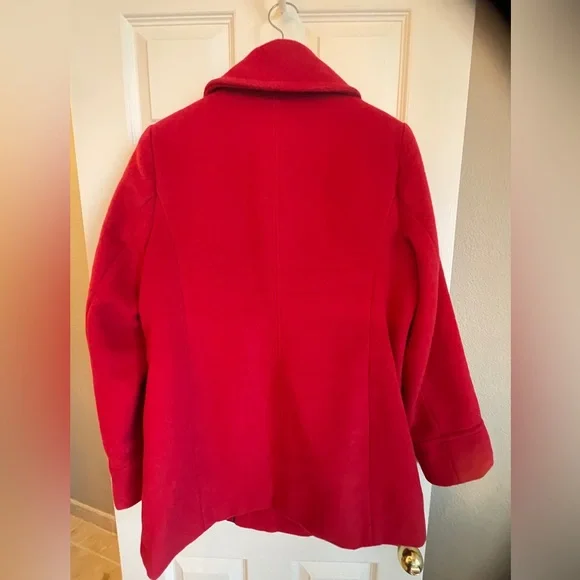 St. John's Bay Red Wool-Blend Peacoat – Size Large - Picture 9 of 13